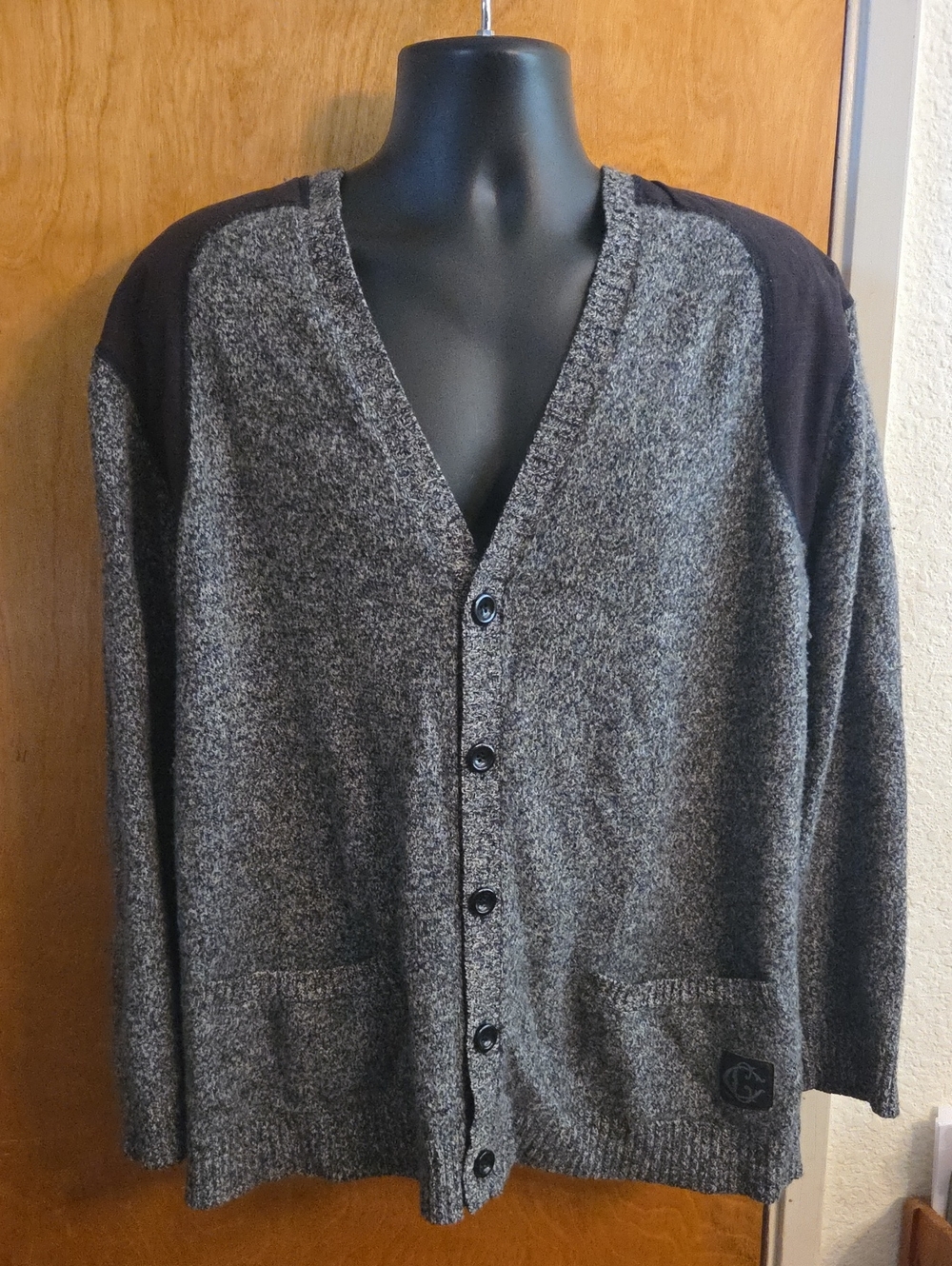 Crooks And Castles Cardigan Mens Sweater Salt And Pepper Size XXL